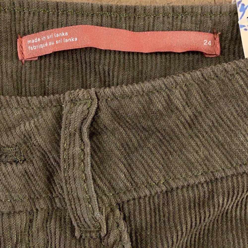 Pilcro Womens Size 24 Regular Olive Green Corduroy Gwen Wide Leg Pant NWT - Picture 8 of 8